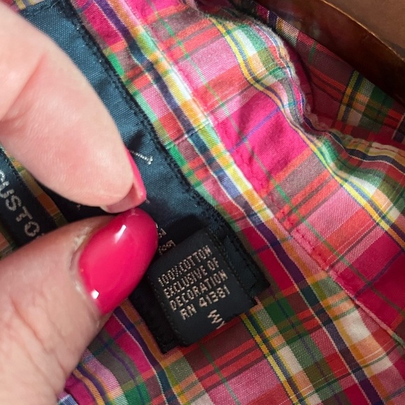 Ralph Lauren Pink Plaid Long Sleeve Button Down Shirt Men’s Size Medium - Picture 10 of 16
